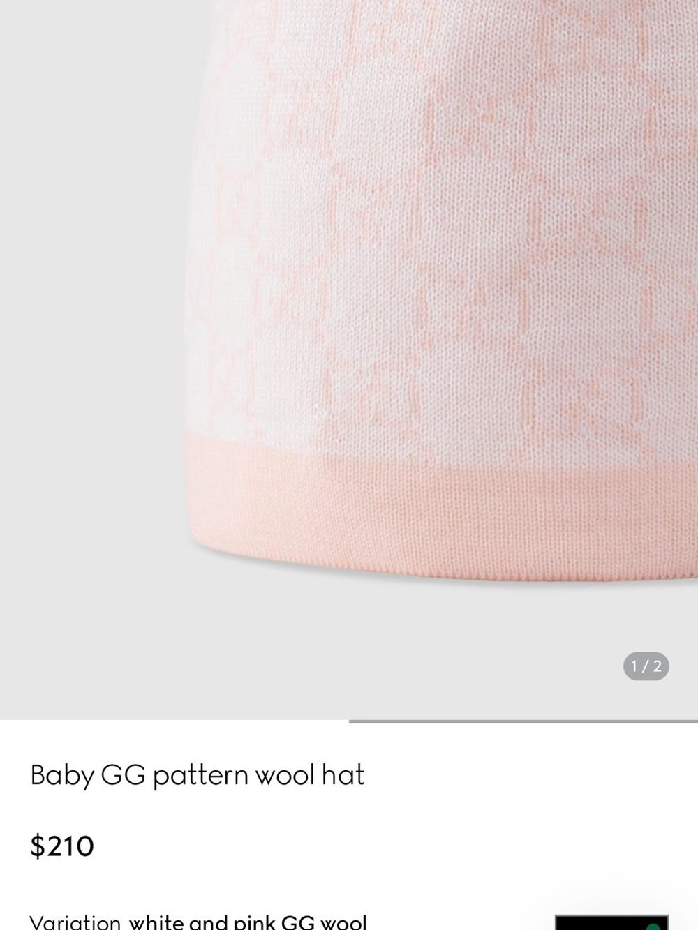 Gucci Pink Baby Beanie with Signature Tag